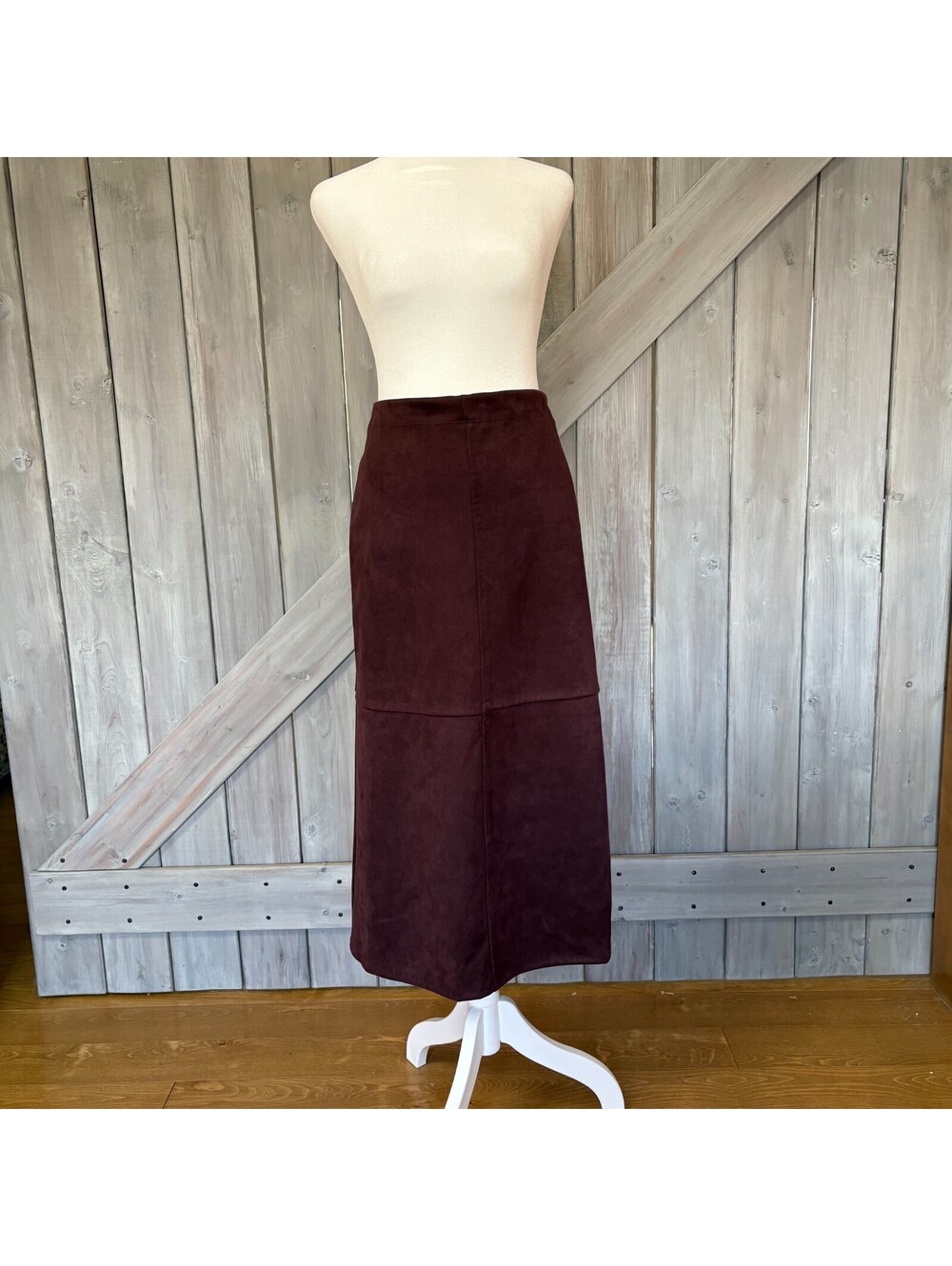 MAX STUDIO Faux Suede A -Line MIDI Skirt Sz M NWT - Vintage Retro & 70's